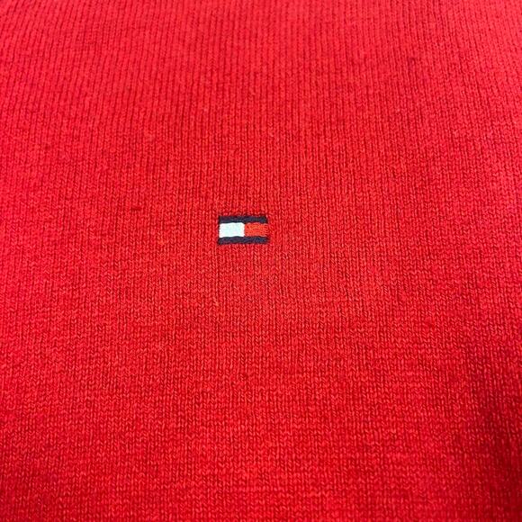 Tommy Hilfiger Red V Neck Cashmere Sweater - Picture 2 of 6